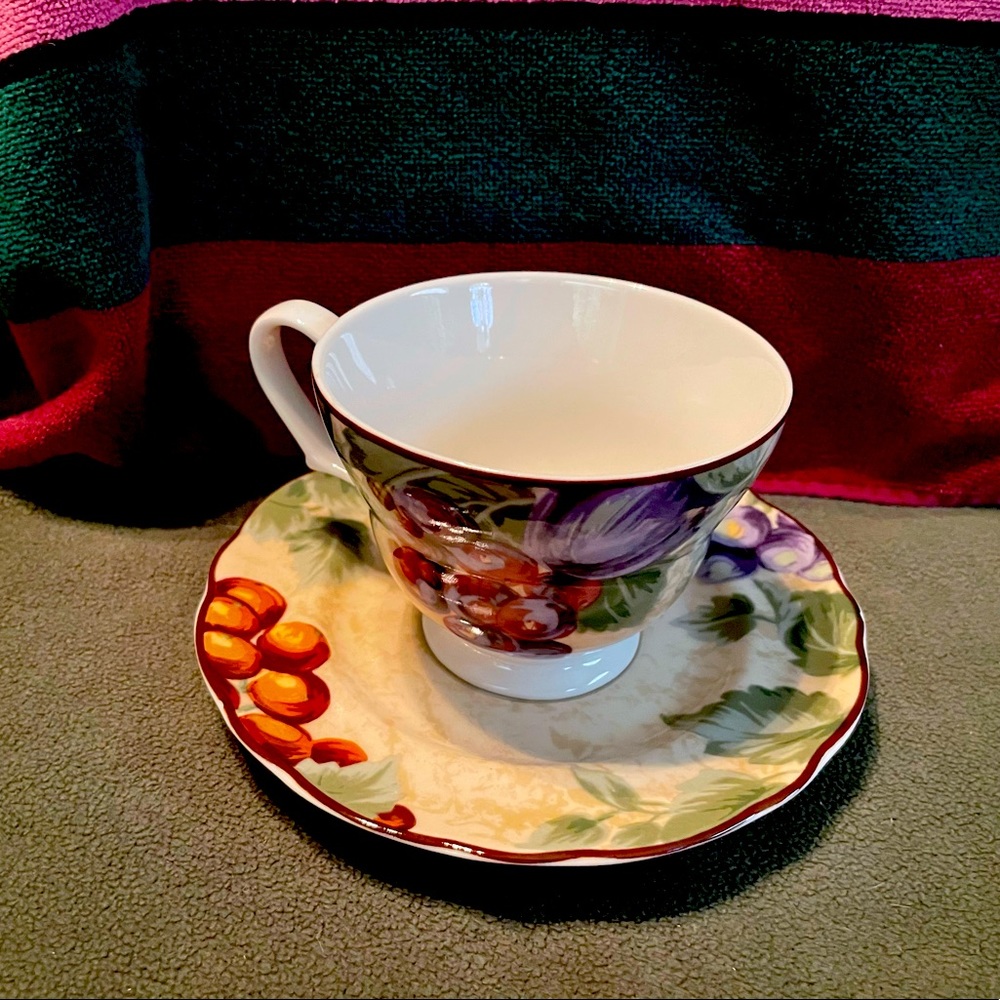 Noble Excellence Footed Cup and Saucer Napa Valley Pattern